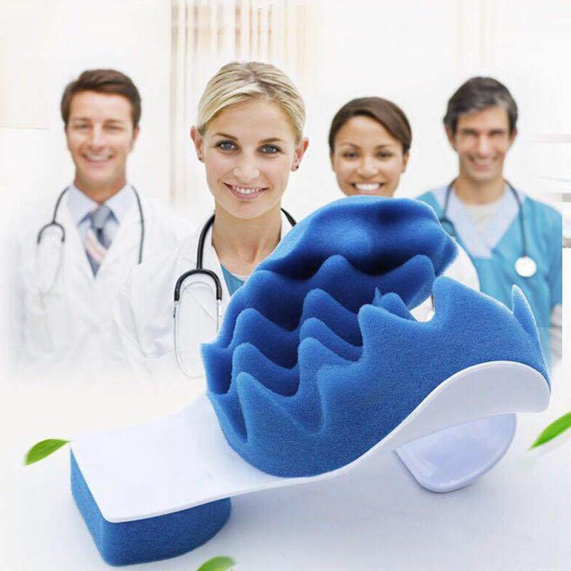 Massage Pillow Support Cervical Pillow Pain Device For Cervical Relax Align Travel Rest Relief Spine Neck Traction Pain Relief and Cervical Spine Alignment Neck and Shoulder Relaxer Cervical Traction Device Neck Stretcher Cervical Spine Alignment Stevvex