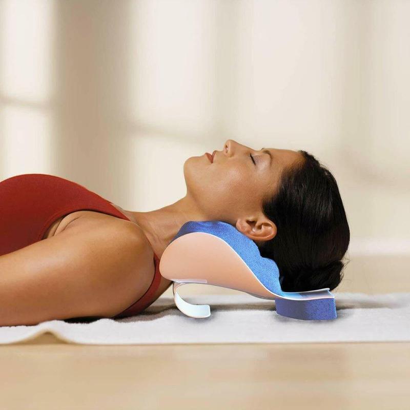 Massage Pillow Support Cervical Pillow Pain Device For Cervical Relax Align Travel Rest Relief Spine Neck Traction Pain Relief and Cervical Spine Alignment Neck and Shoulder Relaxer Cervical Traction Device Neck Stretcher Cervical Spine Alignment Stevvex