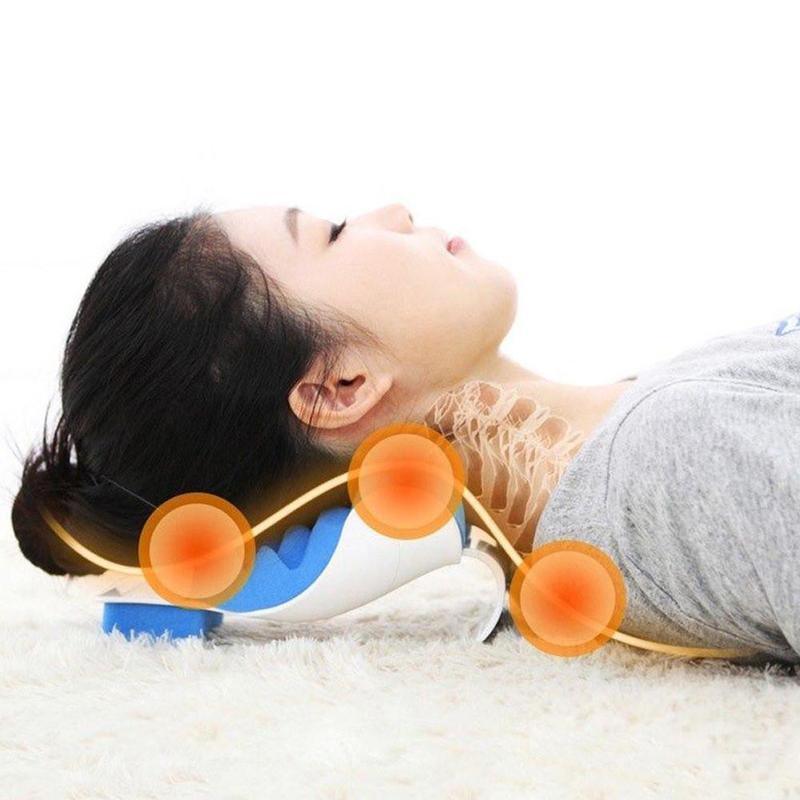 Massage Pillow Support Cervical Pillow Pain Device For Cervical Relax Align Travel Rest Relief Spine Neck Traction Pain Relief and Cervical Spine Alignment Neck and Shoulder Relaxer Cervical Traction Device Neck Stretcher Cervical Spine Alignment Stevvex