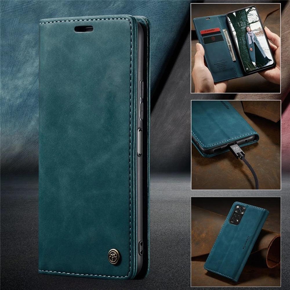 Matte Leather Case for Xiaomi Mi 9T CC9 10T 11T 12T Pro Lite 5G Redmi Note 8 9s 10 11 11S Pro Wallet Flip Cover Poco F3 M3 Pro  Women with Card Holder Kickstand Magnetic Leather Flip Case Stevvex