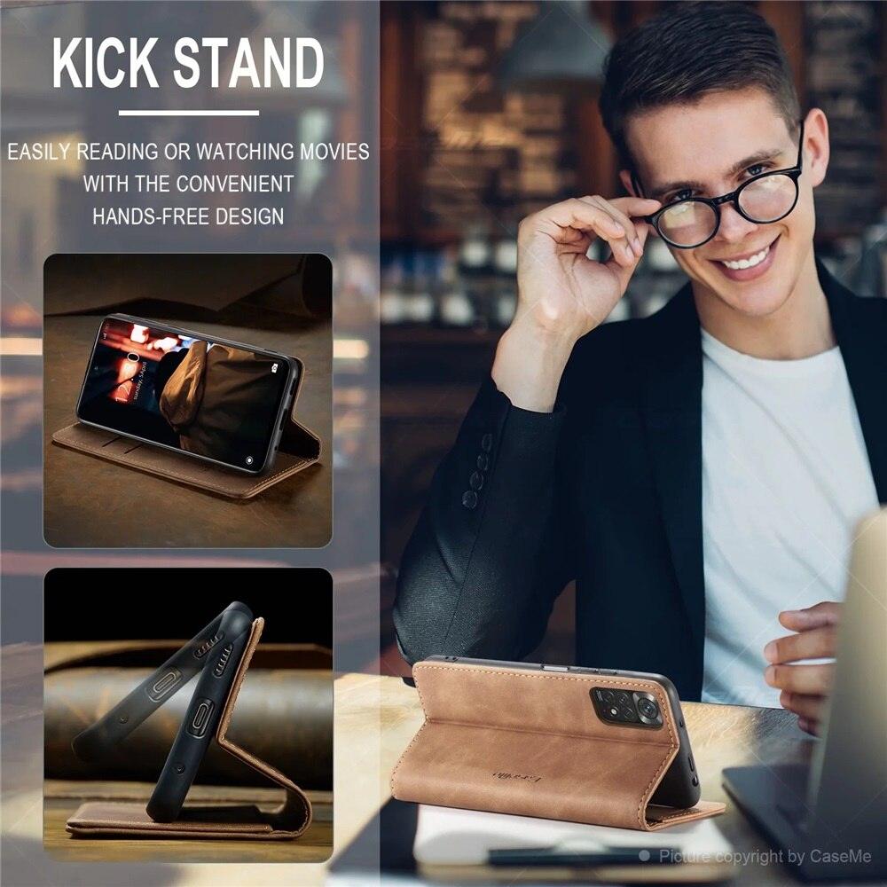 Matte Leather Case for Xiaomi Mi 9T CC9 10T 11T 12T Pro Lite 5G Redmi Note 8 9s 10 11 11S Pro Wallet Flip Cover Poco F3 M3 Pro  Women with Card Holder Kickstand Magnetic Leather Flip Case Stevvex