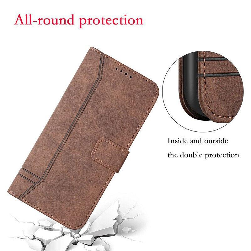 Matte Leather Wallet Case for Redmi Note 11 11S 11 Pro 10 9 8 7 Redmi 10 10C 10A 9T 9A 9C 9 8 Flip Cover for M4 Pro X4 Pro F4 M3 Premium PU Leather Wallet Case Stevvex