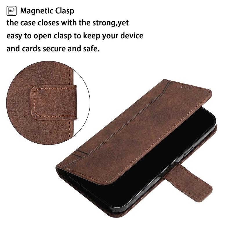 Matte Leather Wallet Case for Redmi Note 11 11S 11 Pro 10 9 8 7 Redmi 10 10C 10A 9T 9A 9C 9 8 Flip Cover for M4 Pro X4 Pro F4 M3 Premium PU Leather Wallet Case Stevvex