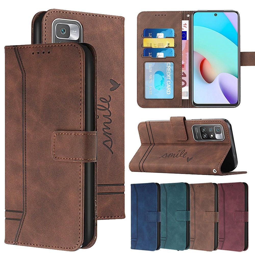 Matte Leather Wallet Case for Redmi Note 11 11S 11 Pro 10 9 8 7 Redmi 10 10C 10A 9T 9A 9C 9 8 Flip Cover for M4 Pro X4 Pro F4 M3 Premium PU Leather Wallet Case Stevvex
