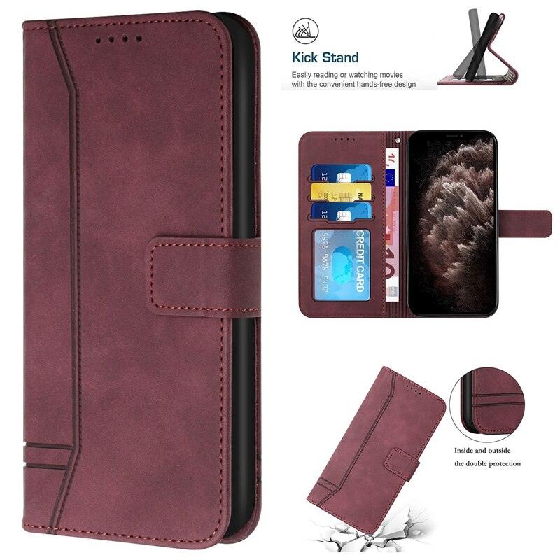 Matte Leather Wallet Case for Redmi Note 11 11S 11 Pro 10 9 8 7 Redmi 10 10C 10A 9T 9A 9C 9 8 Flip Cover for M4 Pro X4 Pro F4 M3 Premium PU Leather Wallet Case Stevvex