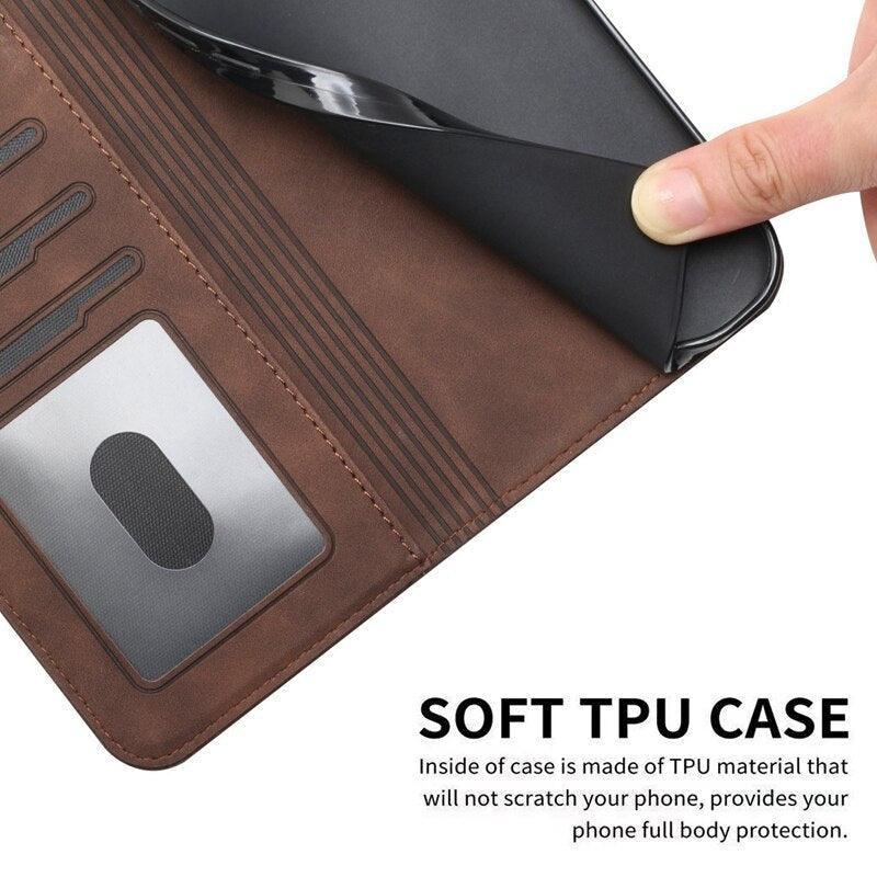 Matte Leather Wallet Case for Redmi Note 11 11S 11 Pro 10 9 8 7 Redmi 10 10C 10A 9T 9A 9C 9 8 Flip Cover for M4 Pro X4 Pro F4 M3 Premium PU Leather Wallet Case Stevvex