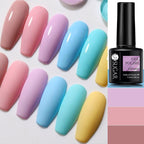 Matte Pink Blue Gel Nail Polish Semi Permanent LED Nail Art Design Elegant Warm Colors For Womens Stevvex