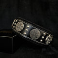 The "Maximus" collar 2.5 inch wide black & silver - SJB-DIAMOND ELITES