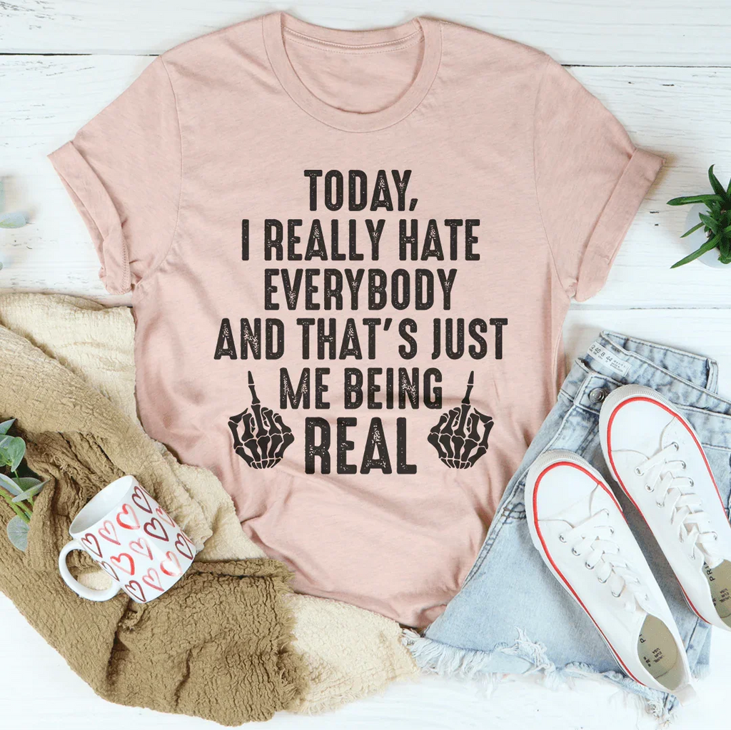 Me Being Real Tee Peachy Sunday