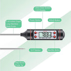 Meat Digital Cooking Food Kitchen BBQ Thermometer Digital Candy Candle Thermometer Cooking Kitchen BBQ Grill Thermometer Probe Instant Read Thermometer for Liquids Pork Milk Water Milk Oil Liquid Oven Digital Temperature Sensor Meter Thermocouple Stevvex