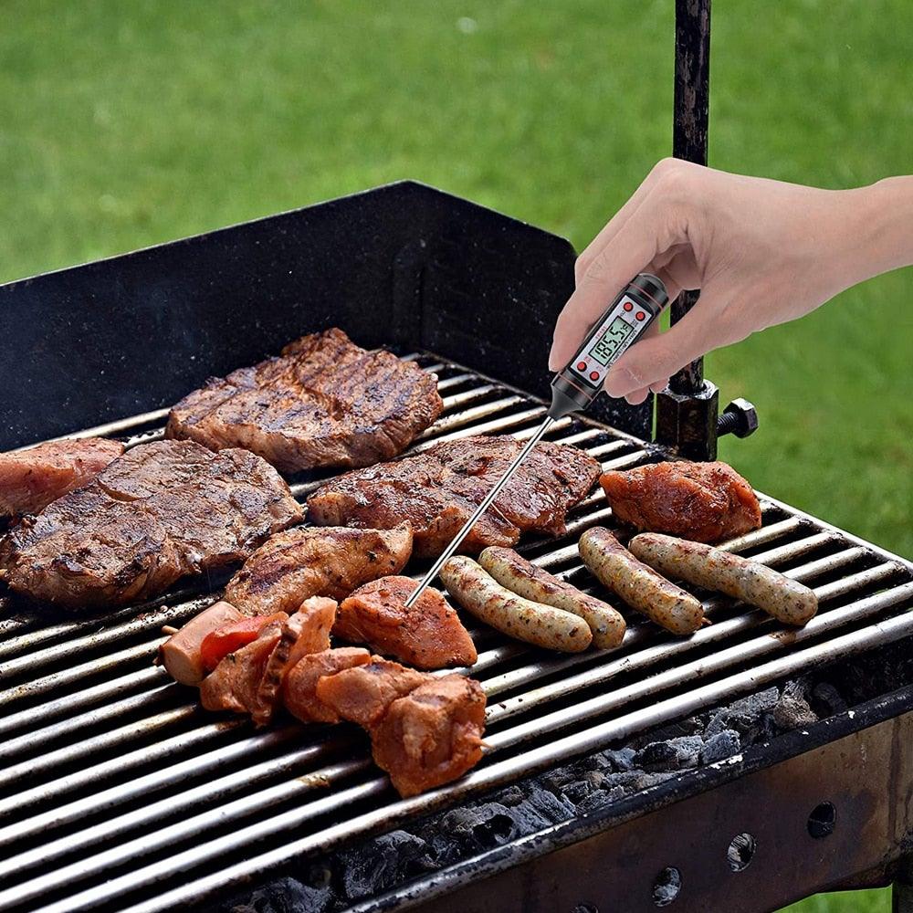 Meat Digital Cooking Food Kitchen BBQ Thermometer Digital Candy Candle Thermometer Cooking Kitchen BBQ Grill Thermometer Probe Instant Read Thermometer for Liquids Pork Milk Water Milk Oil Liquid Oven Digital Temperature Sensor Meter Thermocouple Stevvex