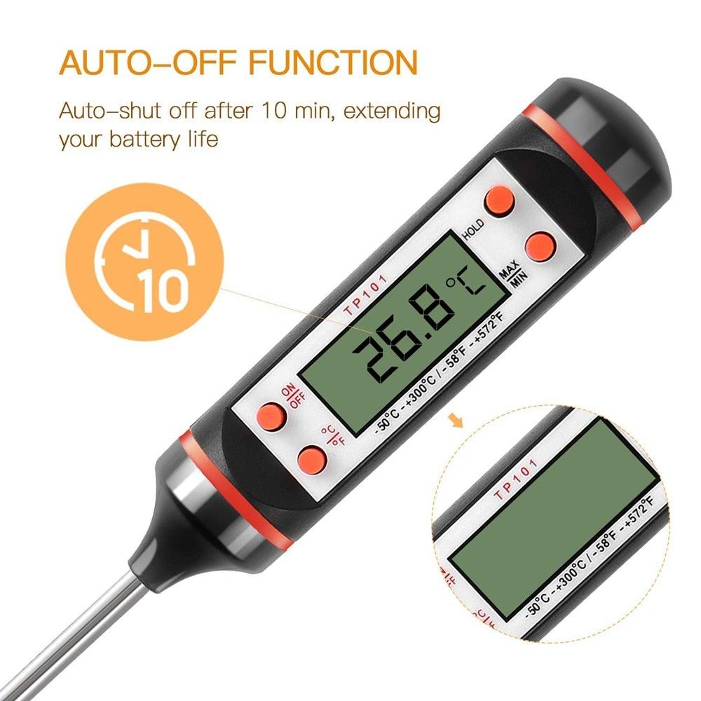 Meat Digital Cooking Food Kitchen BBQ Thermometer Digital Candy Candle Thermometer Cooking Kitchen BBQ Grill Thermometer Probe Instant Read Thermometer for Liquids Pork Milk Water Milk Oil Liquid Oven Digital Temperature Sensor Meter Thermocouple Stevvex