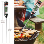 Meat Digital Cooking Food Kitchen BBQ Thermometer Digital Candy Candle Thermometer Cooking Kitchen BBQ Grill Thermometer Probe Instant Read Thermometer for Liquids Pork Milk Water Milk Oil Liquid Oven Digital Temperature Sensor Meter Thermocouple Stevvex