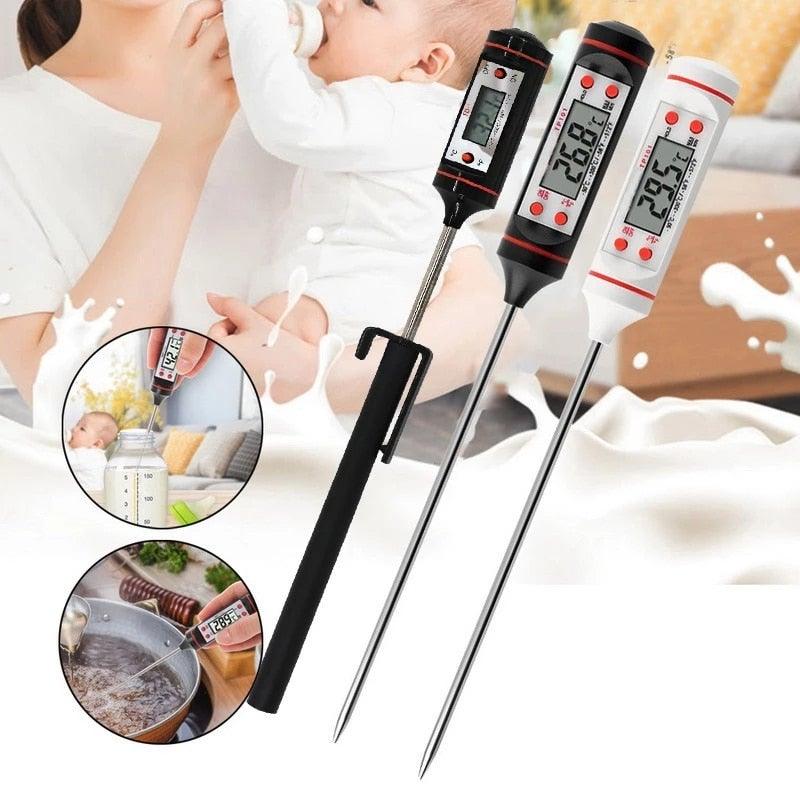 Meat Digital Cooking Food Kitchen BBQ Thermometer Digital Candy Candle Thermometer Cooking Kitchen BBQ Grill Thermometer Probe Instant Read Thermometer for Liquids Pork Milk Water Milk Oil Liquid Oven Digital Temperature Sensor Meter Thermocouple Stevvex
