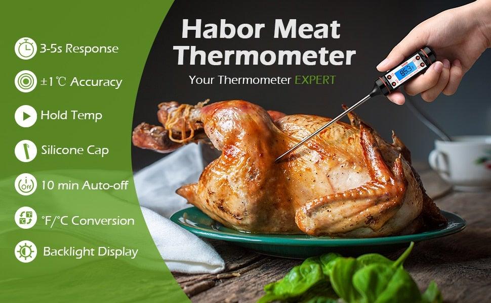 Meat Thermometer Digital Cooking Food Digital Candy Cooking Thermometer Kitchen Cooking Thermometer Instant Read for BBQ Grill Oil Milk Bath Water Deep Fry Kitchen BBQ Probe Water Milk Oil Liquid Oven Digital Temperature Sensor Meter Thermocouple Stevvex
