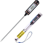 Meat Thermometer Digital Cooking Food Digital Candy Cooking Thermometer Kitchen Cooking Thermometer Instant Read for BBQ Grill Oil Milk Bath Water Deep Fry Kitchen BBQ Probe Water Milk Oil Liquid Oven Digital Temperature Sensor Meter Thermocouple Stevvex