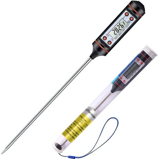 Meat Thermometer Digital Cooking Food Digital Candy Cooking Thermometer Kitchen Cooking Thermometer Instant Read for BBQ Grill Oil Milk Bath Water Deep Fry Kitchen BBQ Probe Water Milk Oil Liquid Oven Digital Temperature Sensor Meter Thermocouple Stevvex