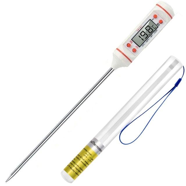 Meat Thermometer Digital Cooking Food Digital Candy Cooking Thermometer Kitchen Cooking Thermometer Instant Read for BBQ Grill Oil Milk Bath Water Deep Fry Kitchen BBQ Probe Water Milk Oil Liquid Oven Digital Temperature Sensor Meter Thermocouple Stevvex