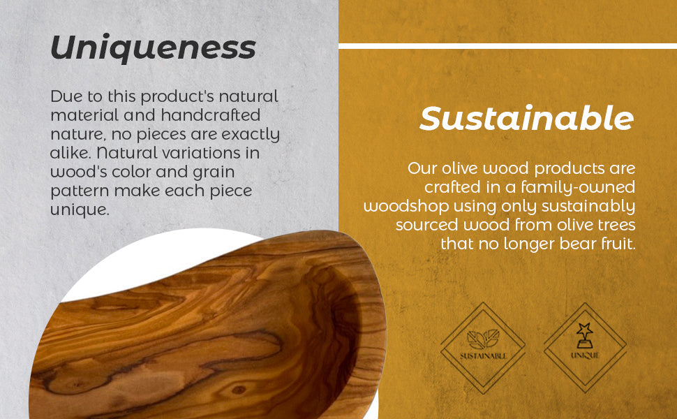 Mediterranean Olive Wood Multi-Purpose Bowl Snack Salsa Jewelry Dish