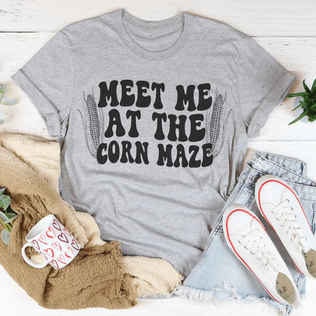 Meet Me At The Corn Maze Tee Peachy Sunday