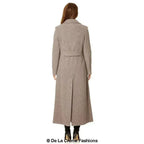 Wool Blend Double Breasted Long Coat