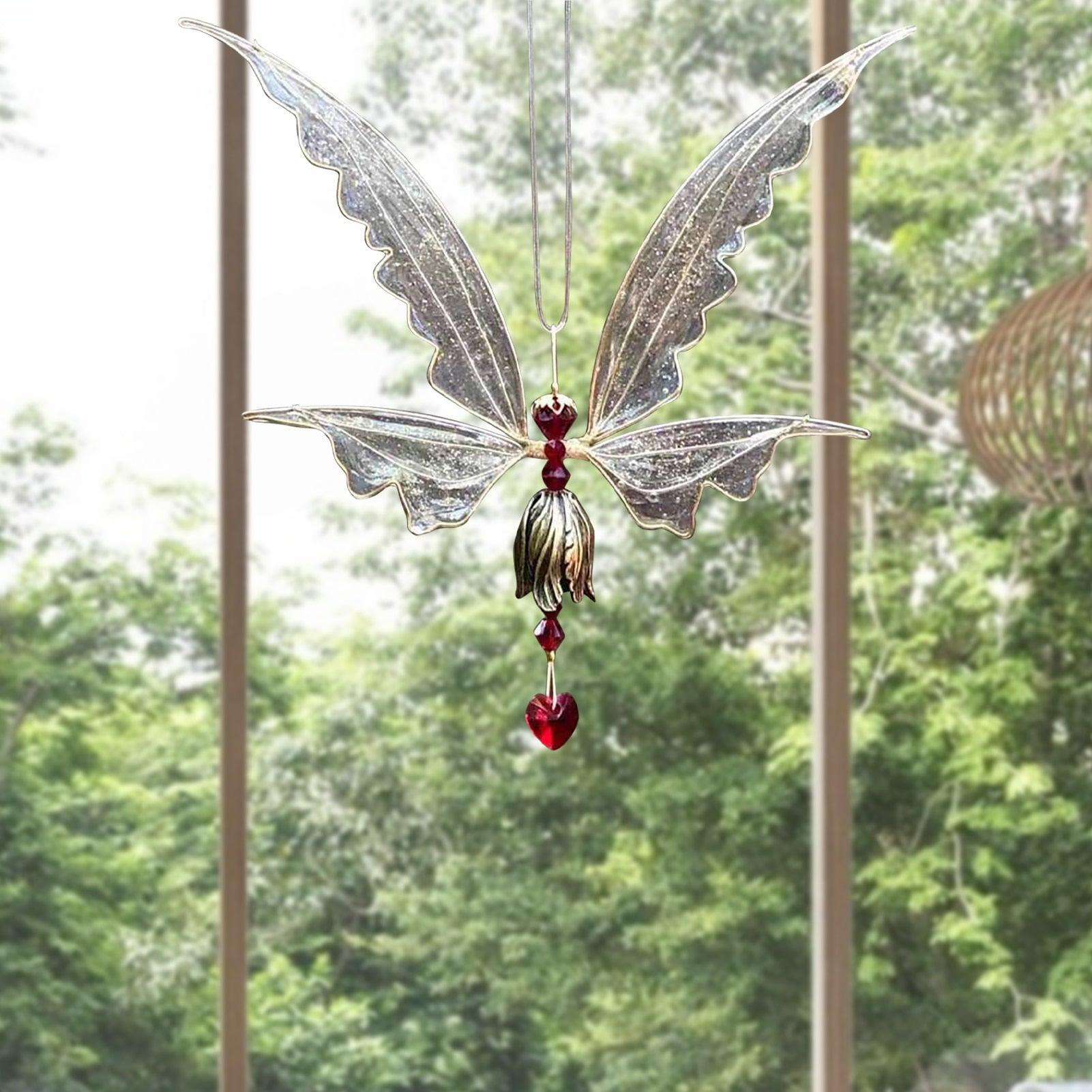 Memorial Butterfly Wind Chimes Angel Butterfly Wings Flying Bird Wind Chimes Art Wings Wind Chime Hummingbird Wind Chime Gift Of Love One Mom Dad Daughter Outdoor Large Chimes For Patio Garden Porch Yard Black Hanging Decoration Stevvex