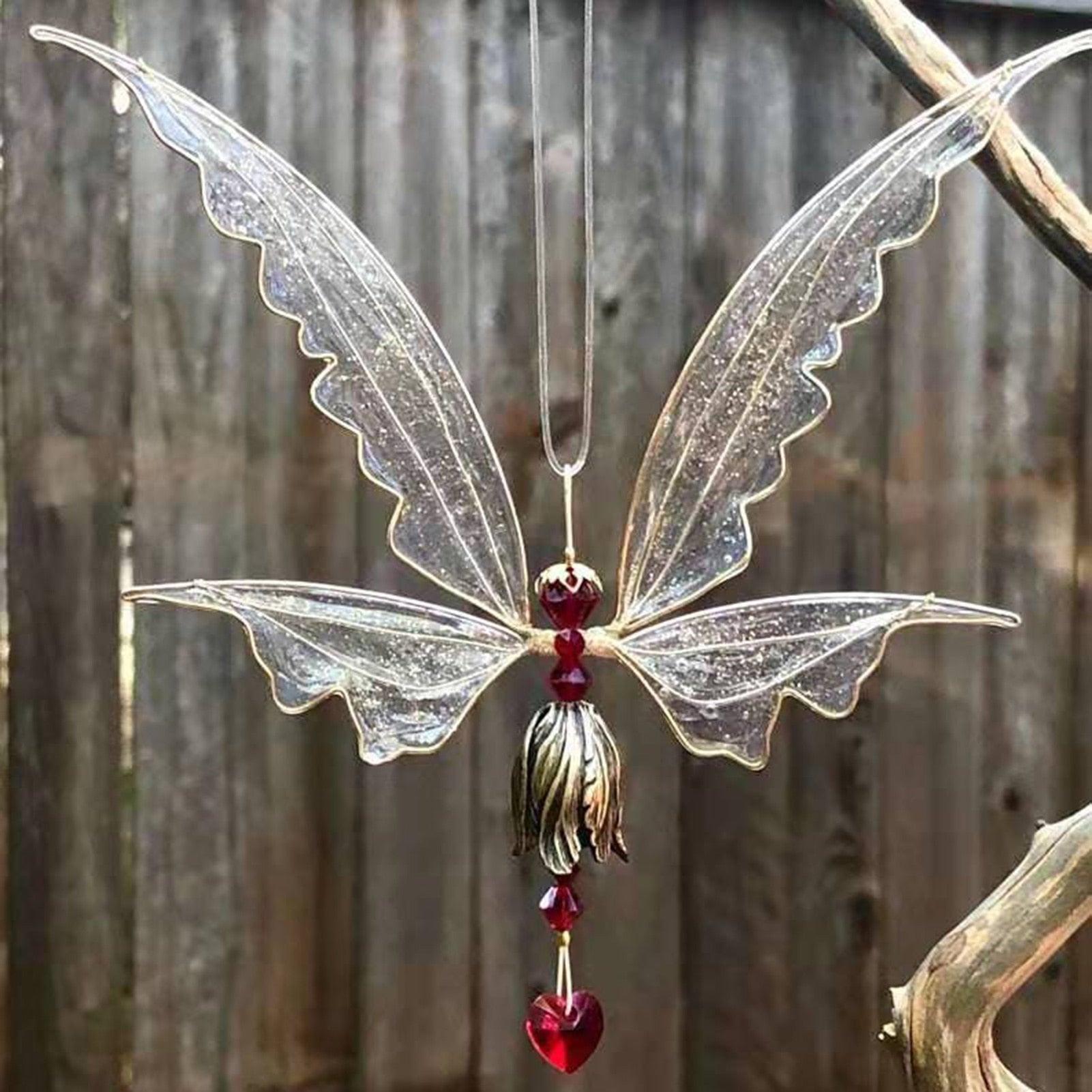 Memorial Butterfly Wind Chimes Angel Butterfly Wings Flying Bird Wind Chimes Art Wings Wind Chime Hummingbird Wind Chime Gift Of Love One Mom Dad Daughter Outdoor Large Chimes For Patio Garden Porch Yard Black Hanging Decoration Stevvex