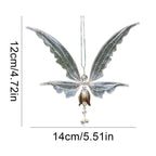 Memorial Butterfly Wind Chimes Angel  Wings Flying Bird Wind Chimes Garden Art Wings Wind Chime Patio Hummingbird Wind Chime Garden Hanging Decoration Outdoor Large Chimes For Patio  Porch Yard Black Stevvex