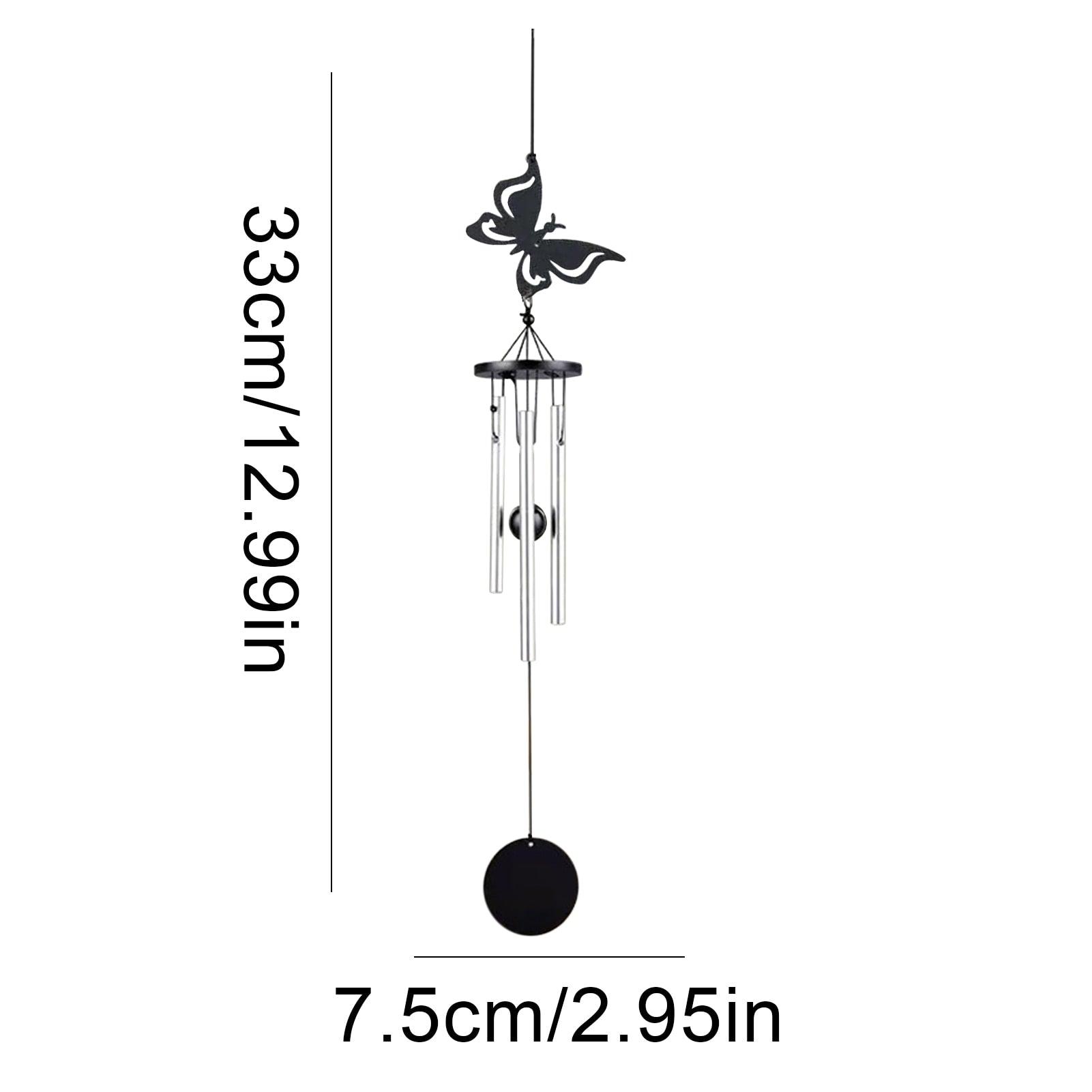 Memorial Butterfly Wind Chimes Angel  Wings Flying Bird Wind Chimes Garden Art Wings Wind Chime Patio Hummingbird Wind Chime Garden Hanging Decoration Outdoor Large Chimes For Patio  Porch Yard Black Stevvex