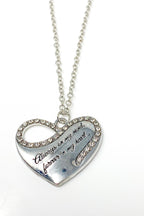 Memorial Heart Necklace Always On My Mind Pendant Silver
