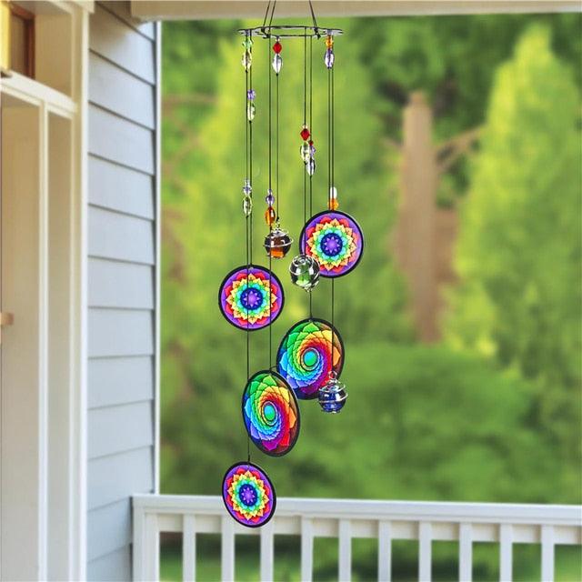 Memorial Wind Chimes Rainbow Maker Window Hanging Sun Catcher Wind Chimes Decoration For Patio Balcony Garden Wall Hanging Ornament Decor Stevvex