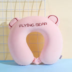 Memory Foam U-Shaped Pillow Slow Rebound Neck Pillow Nap Airplane Pillow Travel Cartoon Memory U-Shaped Headrest Long Trip Memory Foam Pillow with Snap U-Shaped Airplane Car Flight Head Neck Support Pillow with Washable Cover Stevvex