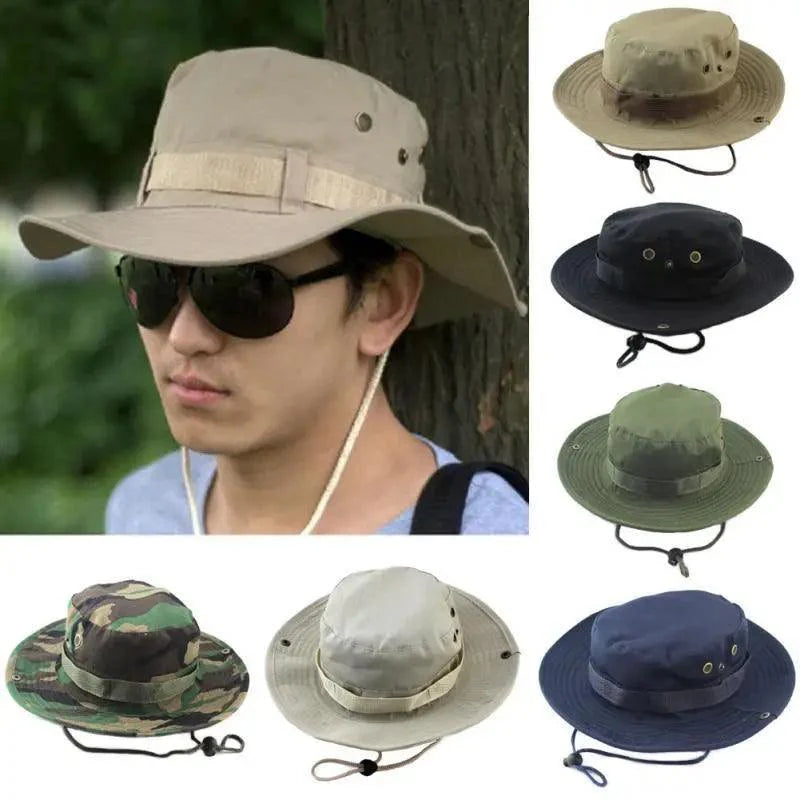 Men Adjustable Sun Hats Camouflage Tactical Cap Camo Men Outdoor Caps Sports Summer UV Protection One Size Fishing Hat Hiking Hunting Hats Stevvex