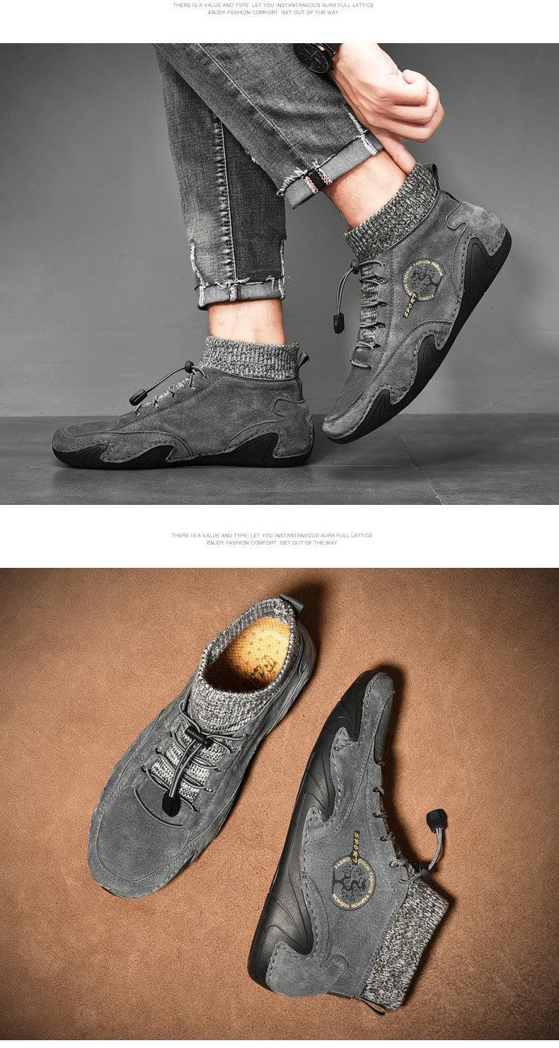 Men Beige Casual Shoes Outdoor Comfy Walking Sneakers Fashion All-Match Sneakers Breathable Cloth Casual Sports Flats Men Lightweight Outdoor Running Sneakers Stevvex
