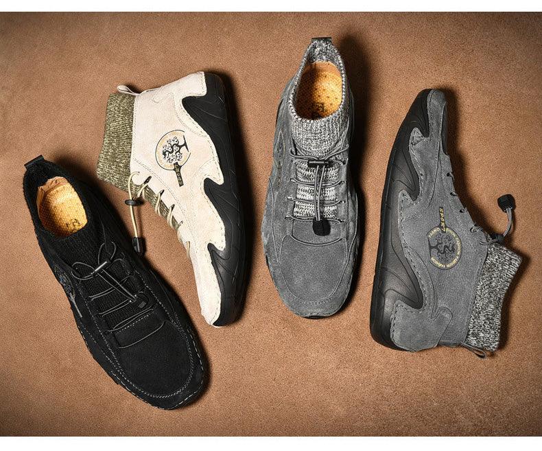 Men Beige Casual Shoes Outdoor Comfy Walking Sneakers Fashion All-Match Sneakers Breathable Cloth Casual Sports Flats Men Lightweight Outdoor Running Sneakers Stevvex