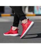 Men Blue Running Shoes Lightweight Breathable Mesh Soft Women Outdoor Sneakers Slip On Outdoor Jogging Walking Tennis Sport Shoes Fashion Sneakers For Workout
