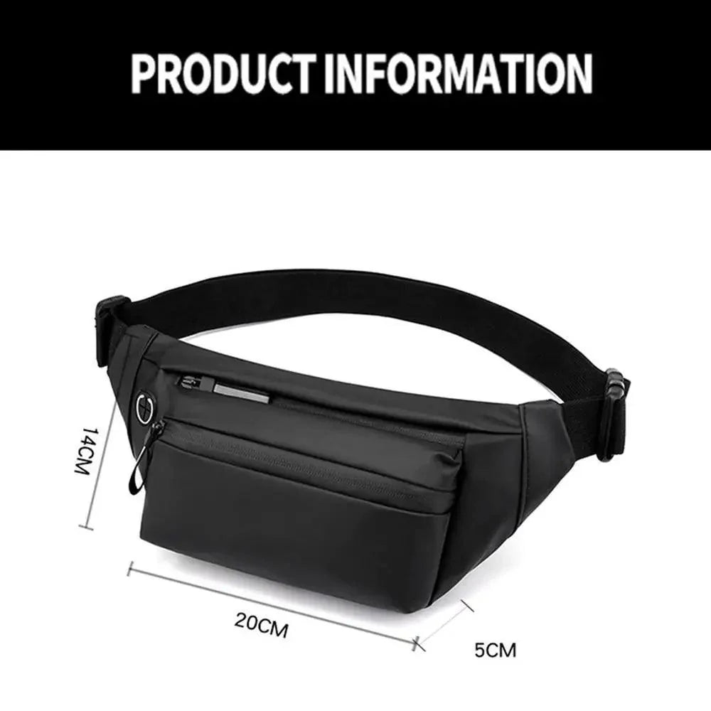 Men Blue Waterproof Belt Bag Fashion Chest Pack New Design High Quality Outdoor Sports Fanny Pack Men's Travel Shoulder Bags Stevvex