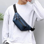 Men Blue Waterproof Belt Bag Fashion Chest Pack New Design High Quality Outdoor Sports Fanny Pack Men's Travel Shoulder Bags Stevvex