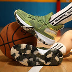 Men Breathable Basketball Shoes Shockproof High Top Sneakers Cushioning Sport Shoes Outdoor Training Ankle Boots Lightning Professional Anti Slip Sports Shoes For Running Walking Sport