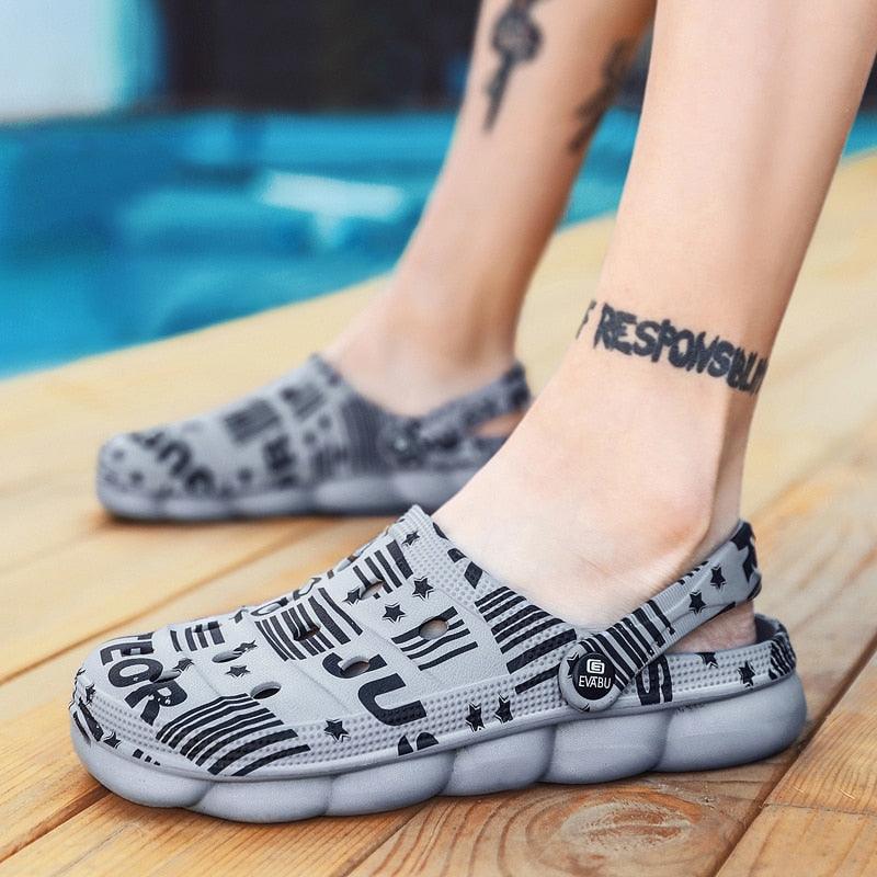 Men Causal Summer Sandals Garden Clogs Soft Memory Hospital Shoes Men Slip On Beach Water Sandals Anti-Skid Water Shoes Summer Garden Camouflage Men Walking Clogs Stevvex