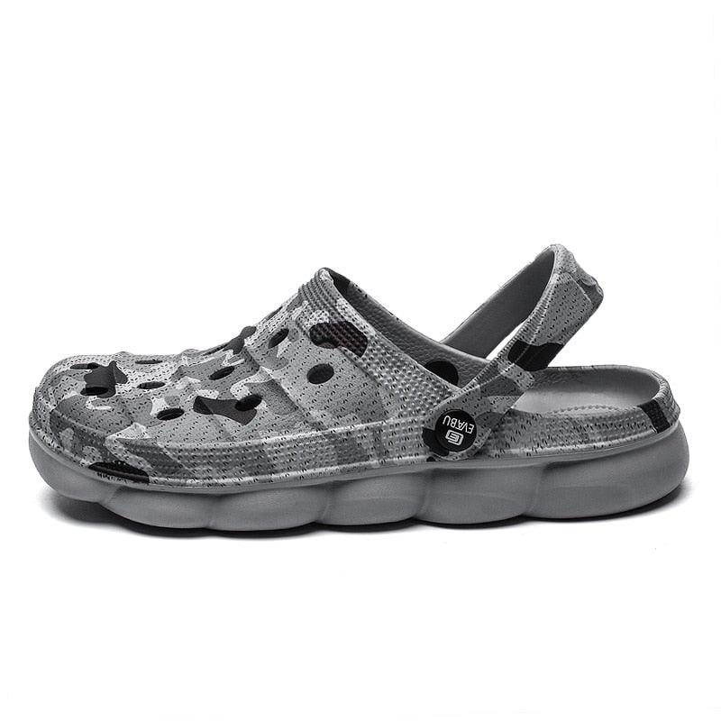 Men Causal Summer Sandals Garden Clogs Soft Memory Hospital Shoes Men Slip On Beach Water Sandals Anti-Skid Water Shoes Summer Garden Camouflage Men Walking Clogs Stevvex