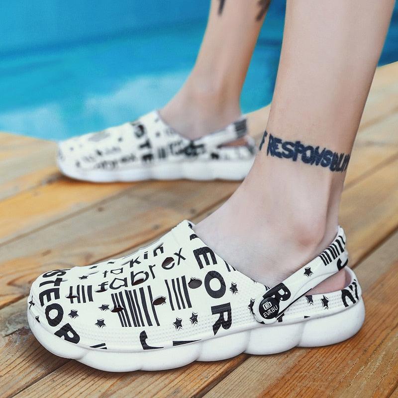 Men Causal Summer Sandals Garden Clogs Soft Memory Hospital Shoes Men Slip On Beach Water Sandals Anti-Skid Water Shoes Summer Garden Camouflage Men Walking Clogs Stevvex