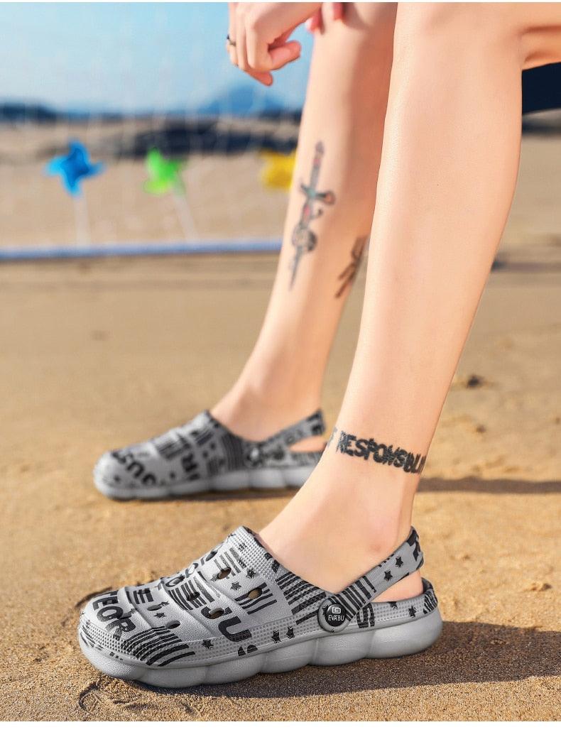 Men Causal Summer Sandals Garden Clogs Soft Memory Hospital Shoes Men Slip On Beach Water Sandals Anti-Skid Water Shoes Summer Garden Camouflage Men Walking Clogs Stevvex