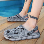Men Causal Summer Sandals Garden Clogs Soft Memory Hospital Shoes Men Slip On Beach Water Sandals Anti-Skid Water Shoes Summer Garden Camouflage Men Walking Clogs Stevvex