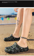 Men Causal Summer Sandals Garden Clogs Soft Memory Hospital Shoes Men Slip On Beach Water Sandals Anti-Skid Water Shoes Summer Garden Camouflage Men Walking Clogs Stevvex