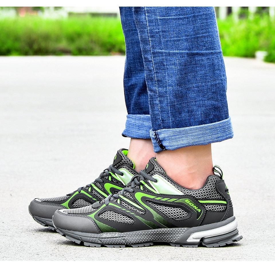 Men Classics Running Shoes Workout Split Mesh Sport Shoes Lace Up Outdoor Jogging Comfortable Mesh Running Mens Shoes Trainers Walking Sneakers Stevvex