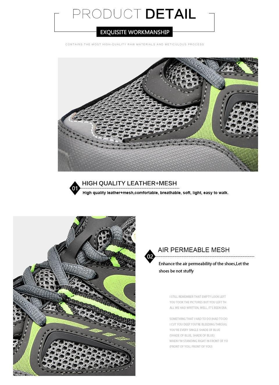 Men Classics Running Shoes Workout Split Mesh Sport Shoes Lace Up Outdoor Jogging Comfortable Mesh Running Mens Shoes Trainers Walking Sneakers Stevvex
