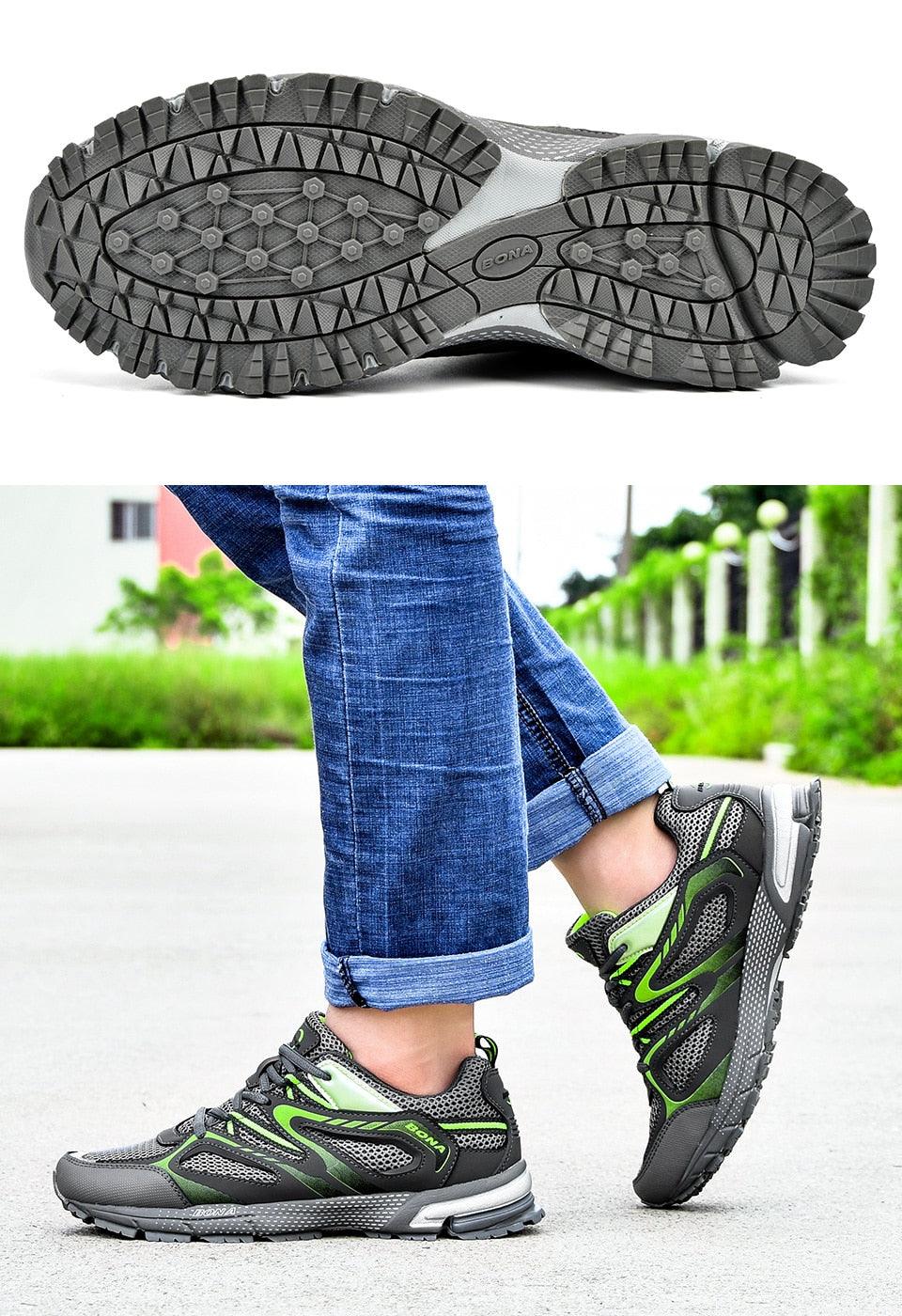 Men Classics Running Shoes Workout Split Mesh Sport Shoes Lace Up Outdoor Jogging Comfortable Mesh Running Mens Shoes Trainers Walking Sneakers Stevvex
