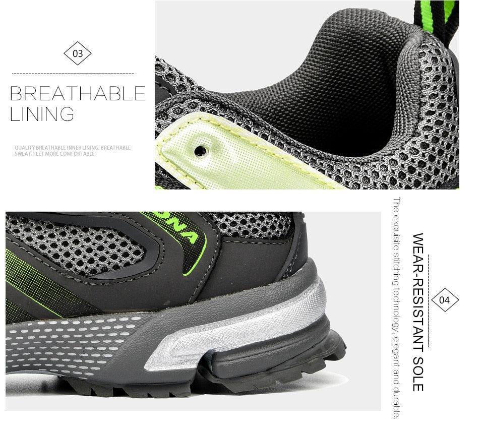 Men Classics Running Shoes Workout Split Mesh Sport Shoes Lace Up Outdoor Jogging Comfortable Mesh Running Mens Shoes Trainers Walking Sneakers Stevvex