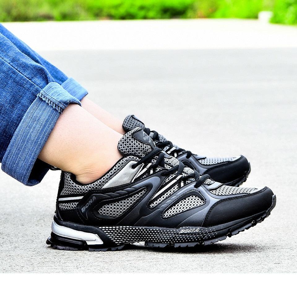 Men Classics Running Shoes Workout Split Mesh Sport Shoes Lace Up Outdoor Jogging Comfortable Mesh Running Mens Shoes Trainers Walking Sneakers Stevvex